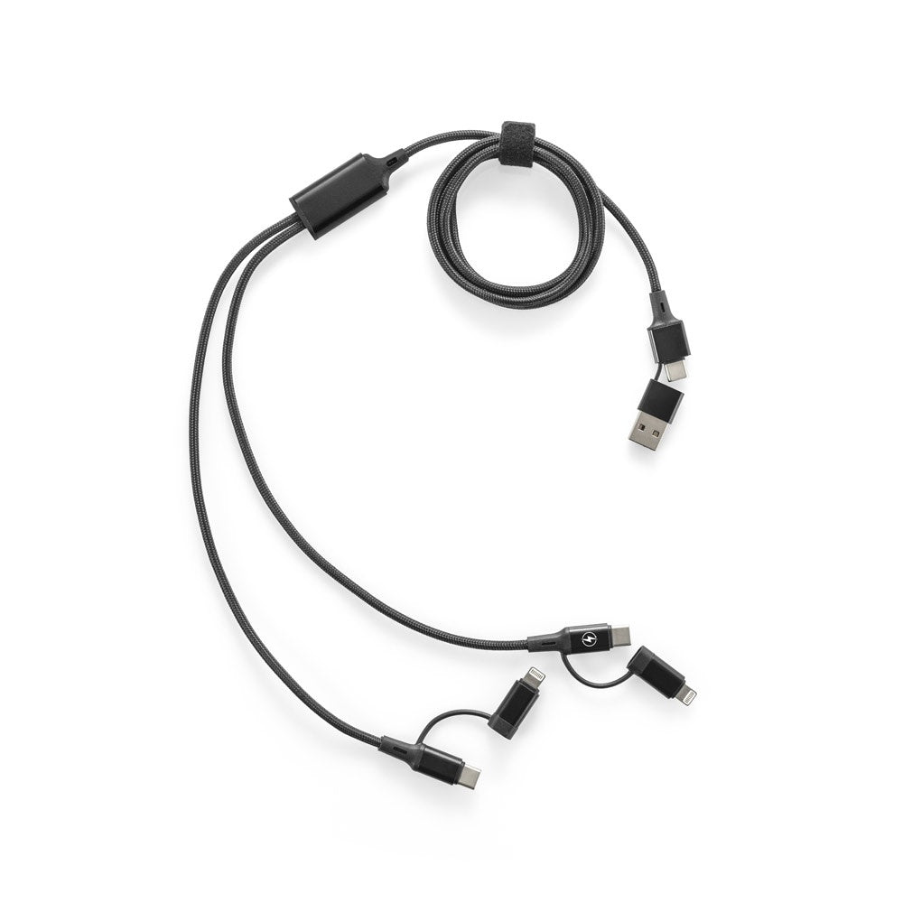 BERTOZZI. Superschnelles 6-in-1-USB-Kabel aus recyceltem Aluminium (20 %) und recyceltem PET (4 %) – zusätzliche Ansicht