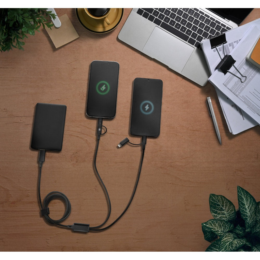 BERTOZZI. Superschnelles 6-in-1-USB-Kabel aus recyceltem Aluminium (20 %) und recyceltem PET (4 %) – zusätzliche Ansicht