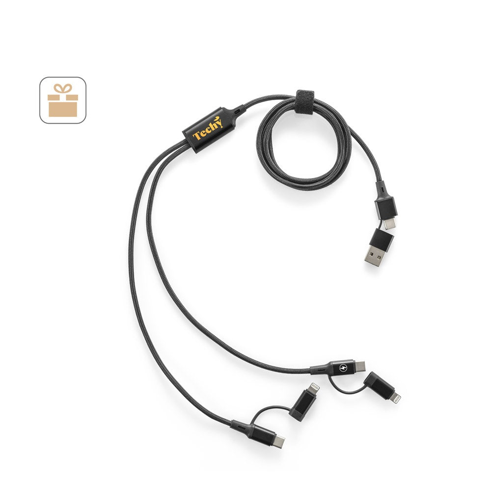BERTOZZI. Superschnelles 6-in-1-USB-Kabel aus recyceltem Aluminium (20 %) und recyceltem PET (4 %)