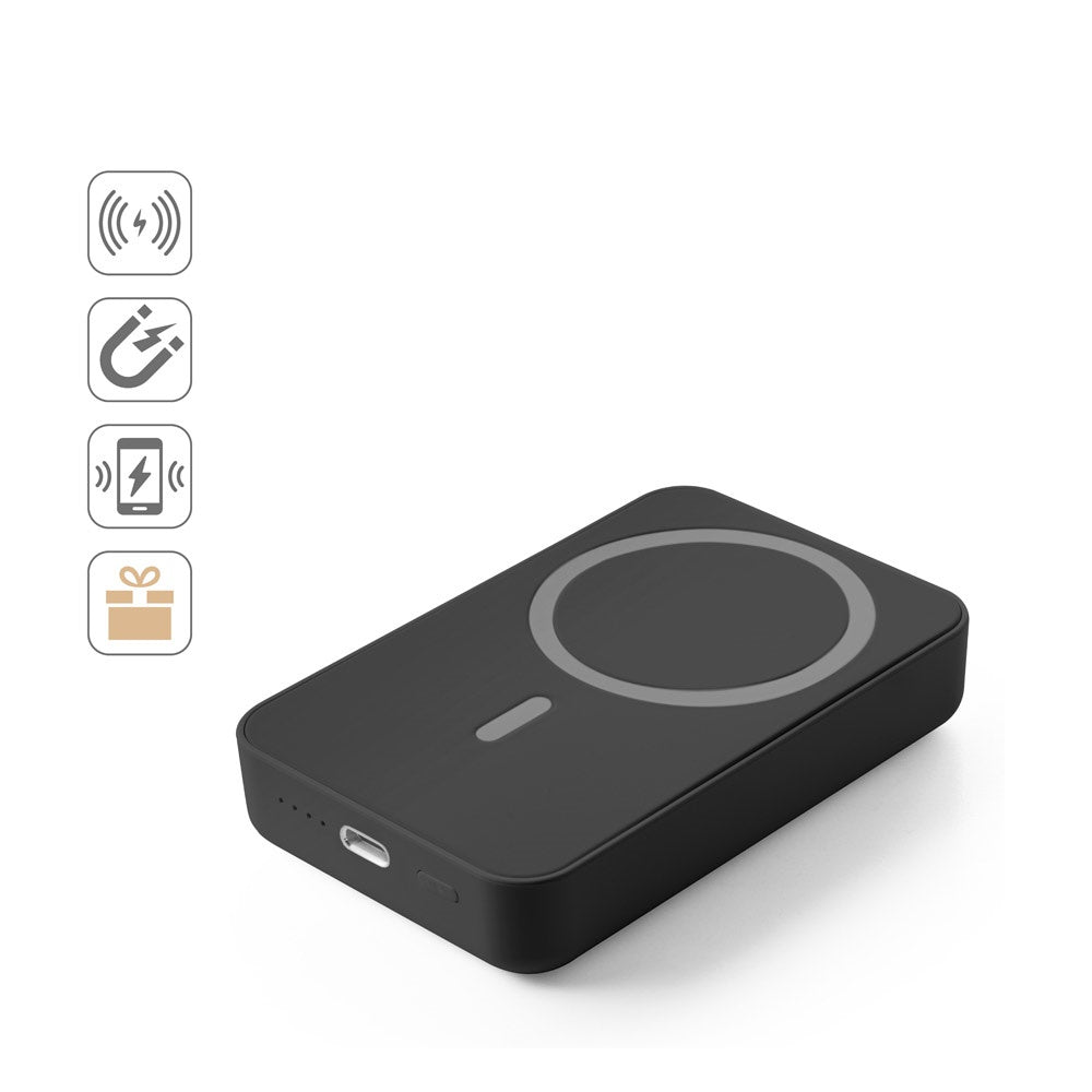 AMPERE 10. Magnetische Powerbank mit 10'000 mAh und superschnellem kabellosem Ladegerät (15 W) aus Recyceltes ABS (100% rABS)