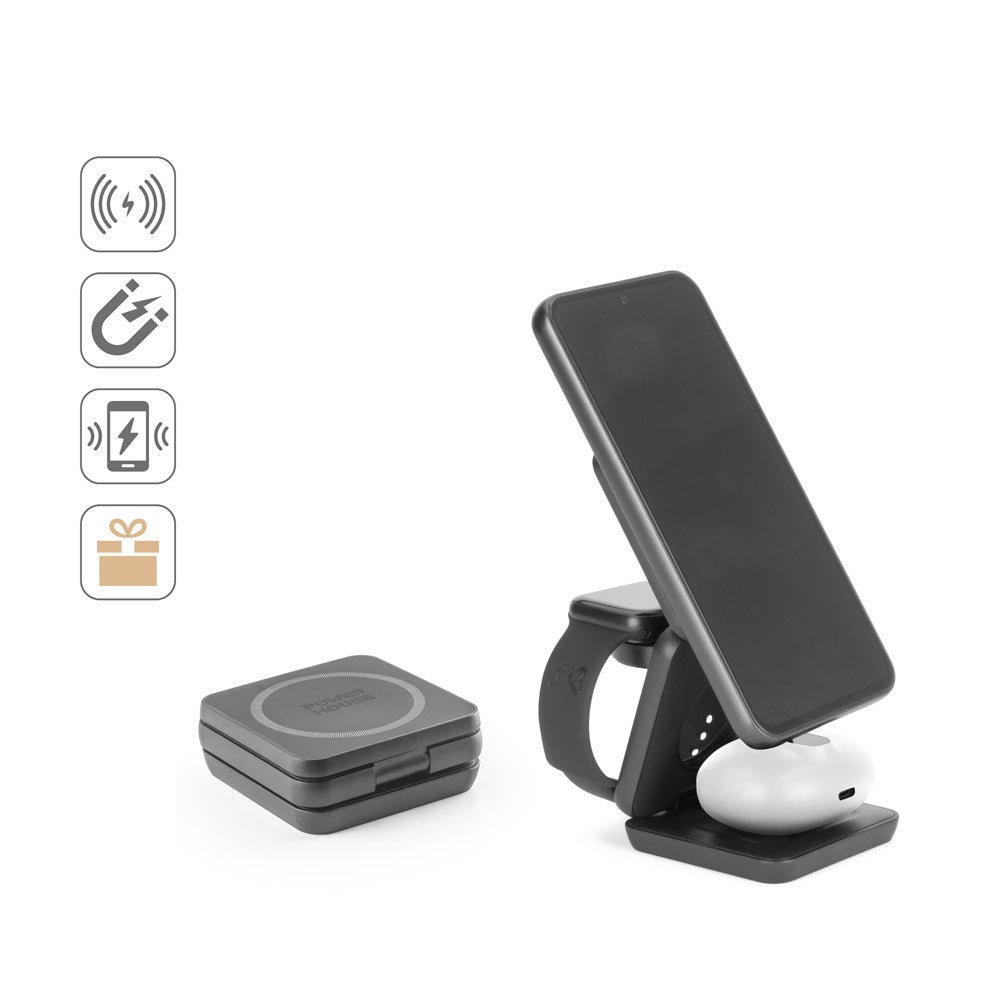 BROGLIE. Superschnelles 15W 4-in-1 magnetisches kabelloses Ladegerät aus Recyceltes ABS (100% rABS)