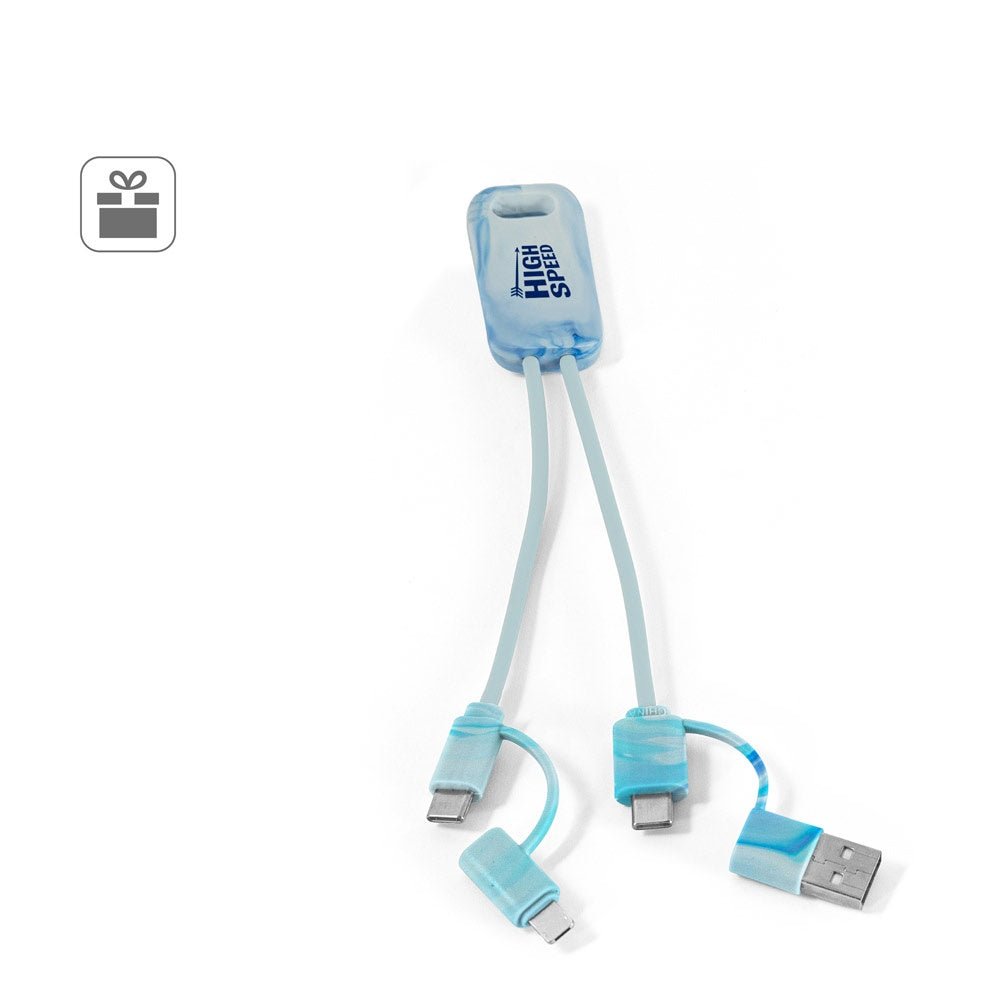 BERNERS. Superschnelles 6-in-1-USB-Kabel aus recyceltem PET (100% rPET)