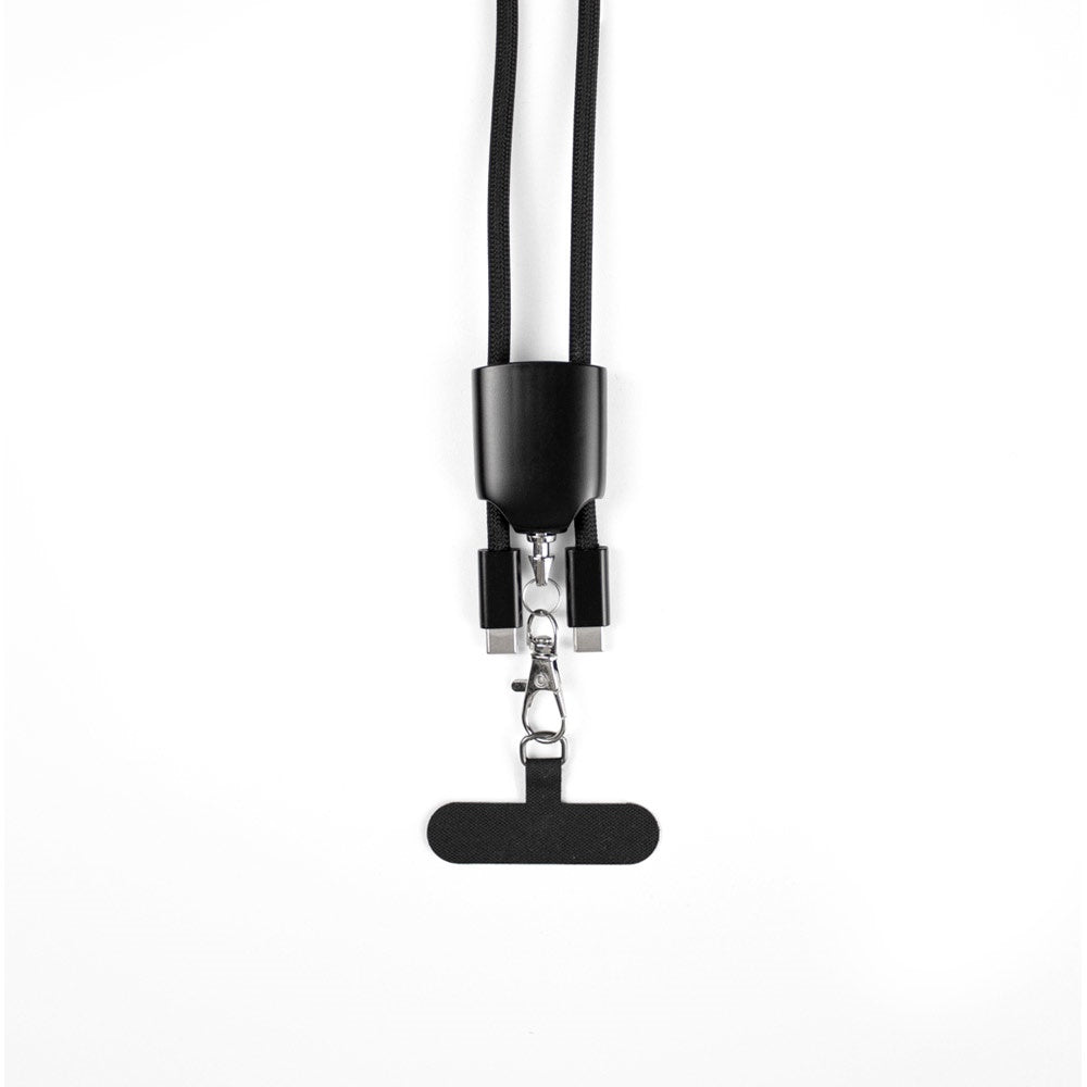 ZEWAIL. Lanyard mit Smartphone-Halterung, USB-C-Kabel und verschiedenen Adaptern aus recyceltem ABS und recyceltem TPE – zusätzliche Ansicht