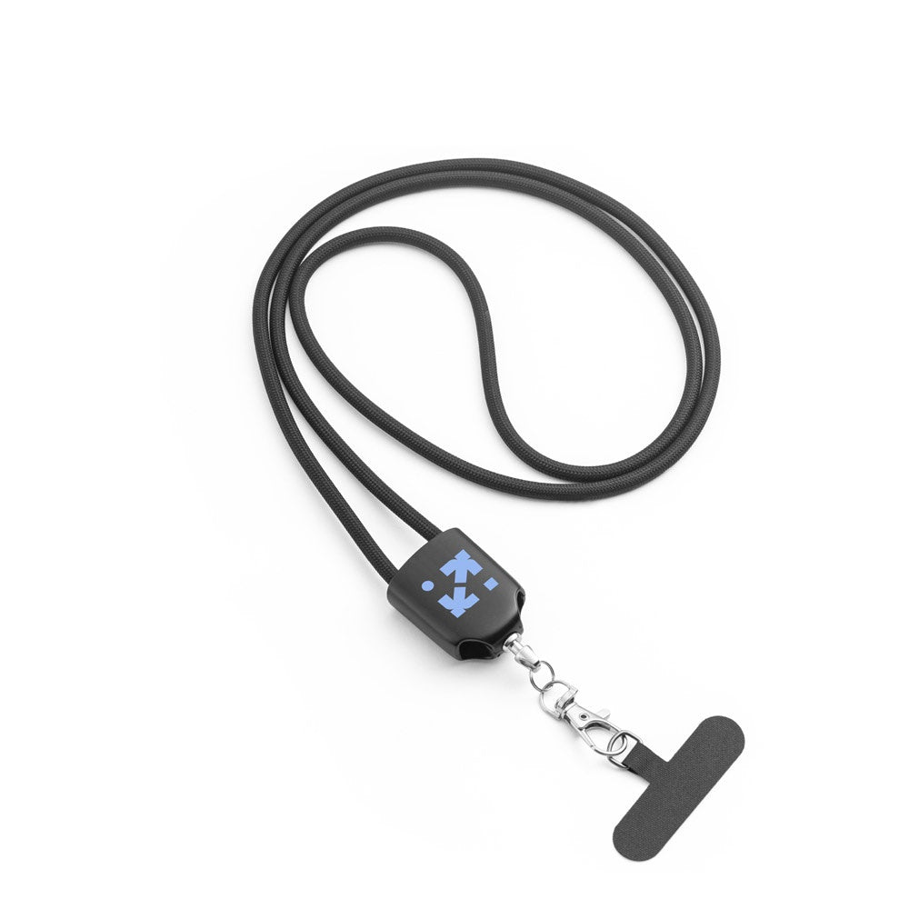 ZEWAIL. Lanyard mit Smartphone-Halterung, USB-C-Kabel und verschiedenen Adaptern aus recyceltem ABS und recyceltem TPE