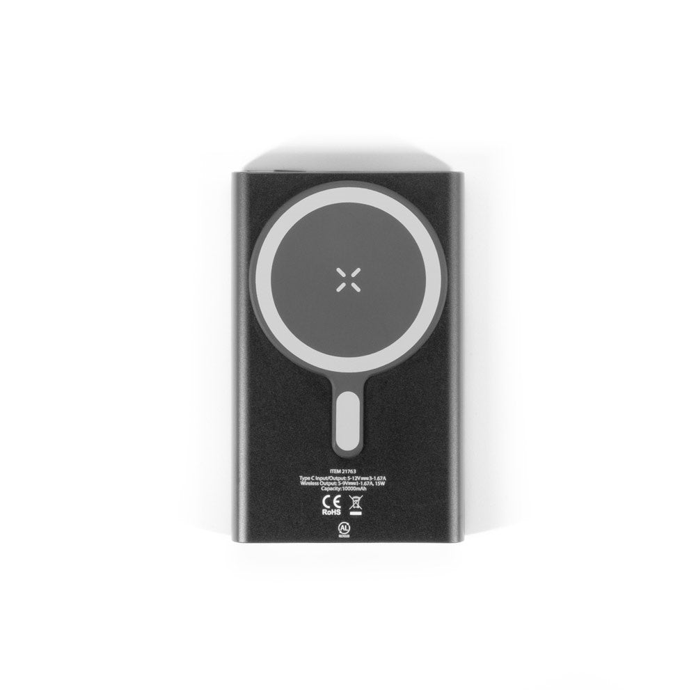 WRIGHT 5. Magnetische Powerbank mit Schnellladefunktion aus recyceltem Aluminium und recyceltem ABS, 5'000 mAh – zusätzliche Ansicht