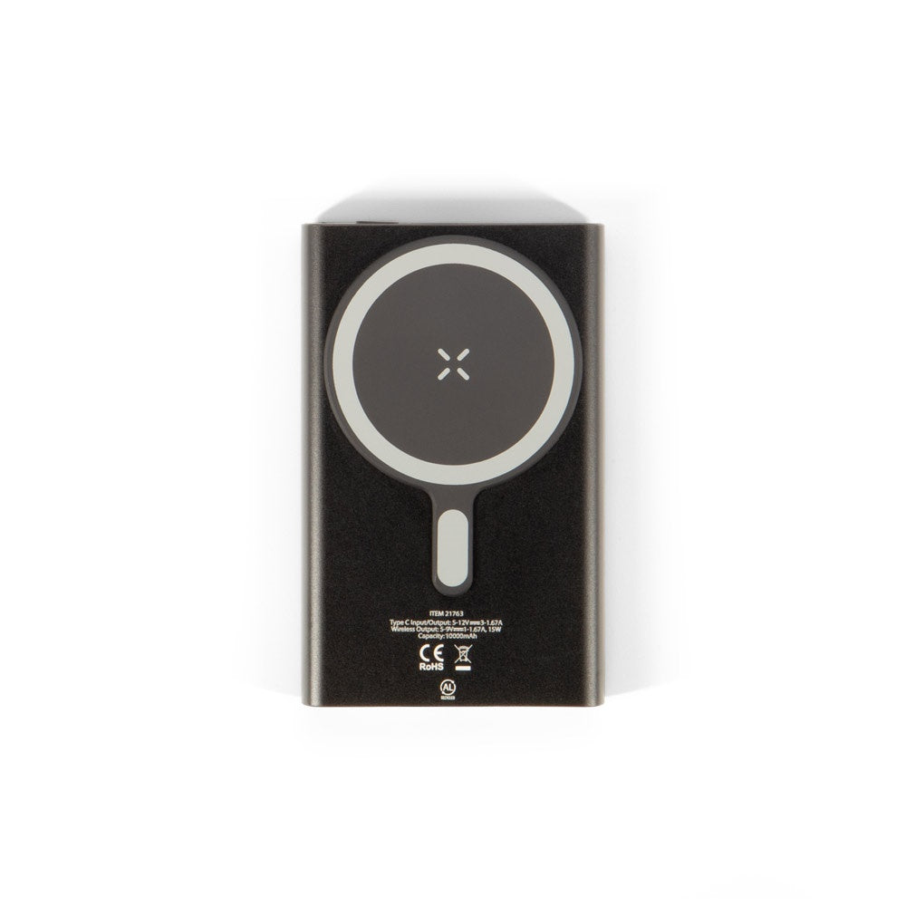 WRIGHT 10. Magnetische Powerbank mit Schnellladefunktion aus recyceltem Aluminium und recyceltem ABS, 10'000 mAh – zusätzliche Ansicht