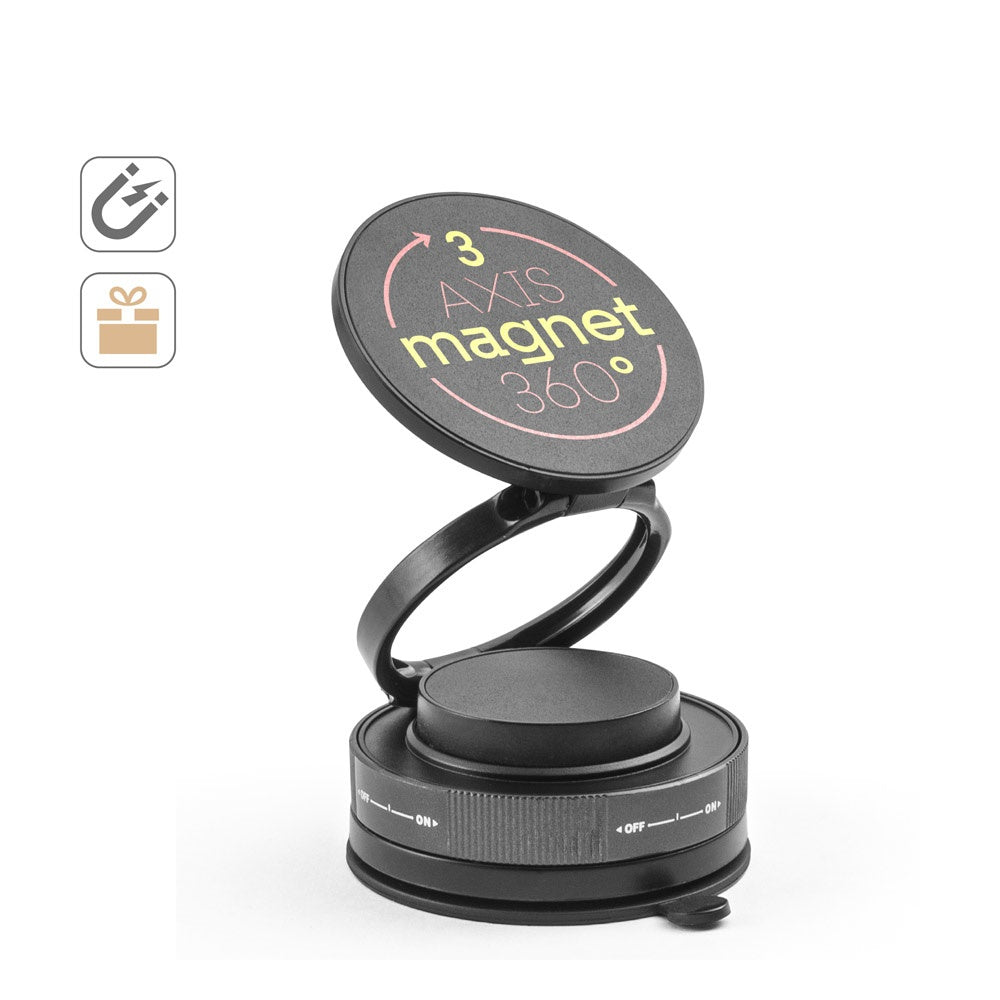 KEPLER. Magnetischer Handyhalter mit Vakuum-Befestigungssystem für glatte und unebene Oberflächen (360°-Drehung)