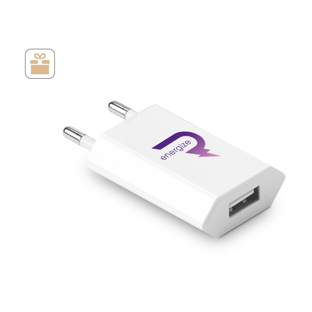 WOESE. Netzadapter USB-A 5W aus recyceltes ABS (100% rABS)