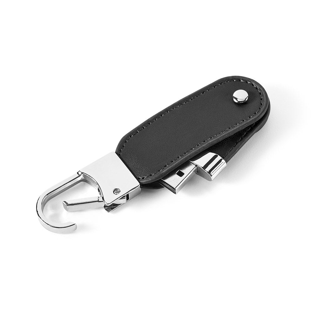 BRAGG 8GB. USB-Speicher mit 8GB und Karabinerclip aus PU – zusätzliche Ansicht