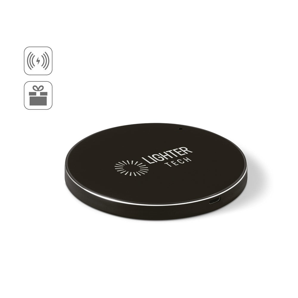 JOULE. Chnelles 10W wireless Ladegerät aus 100 % recyceltes ABS (100% rABS) und 100 % recyceltes Aluminium (100% rAL)