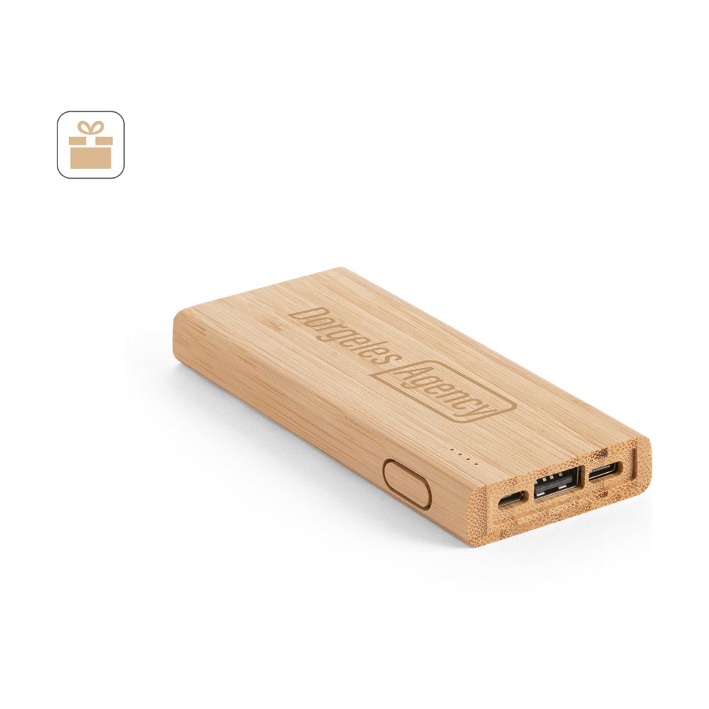 KOHN. Powerbank 5'000 mAh aus Bambus