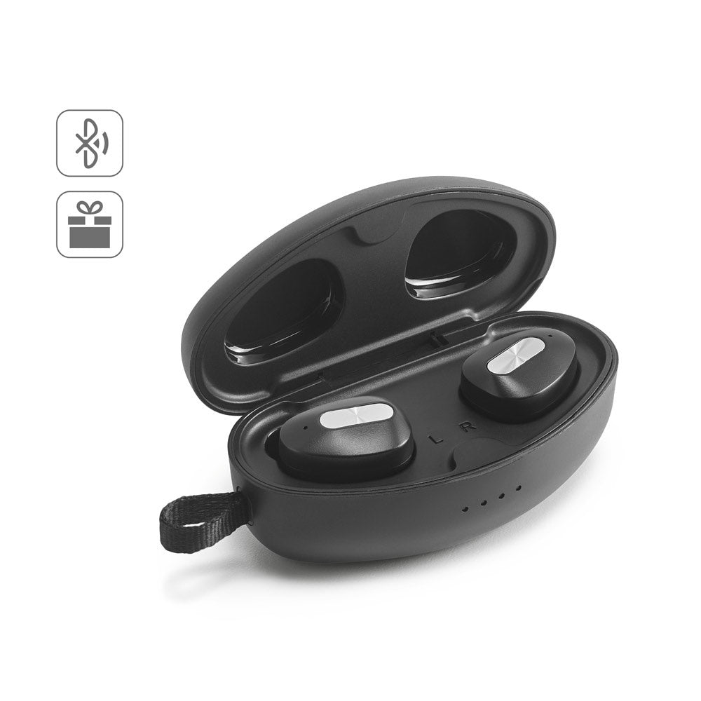 DESCRY. kabellose In-Ear Kopfhörer aus Metall und ABS inkl. Ladegerät