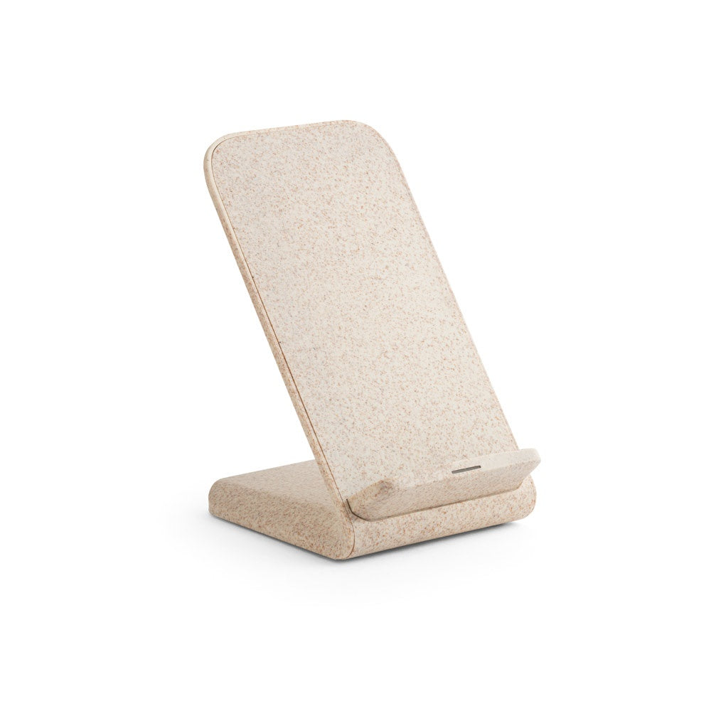 ENGLERT. Smartphone-Halter mit schnellem 10W wireless Ladegerät aus Recyceltes ABS (70% rABS) und Weizenstroh – zusätzliche Ansicht