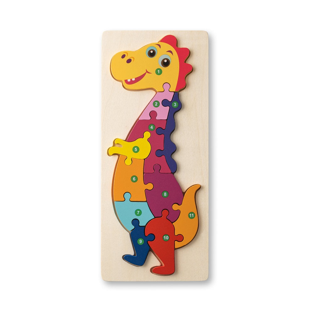 DIPLODOCO. Puzzle in Dinosaurierformat aus Kiefernsperrholz – zusätzliche Ansicht