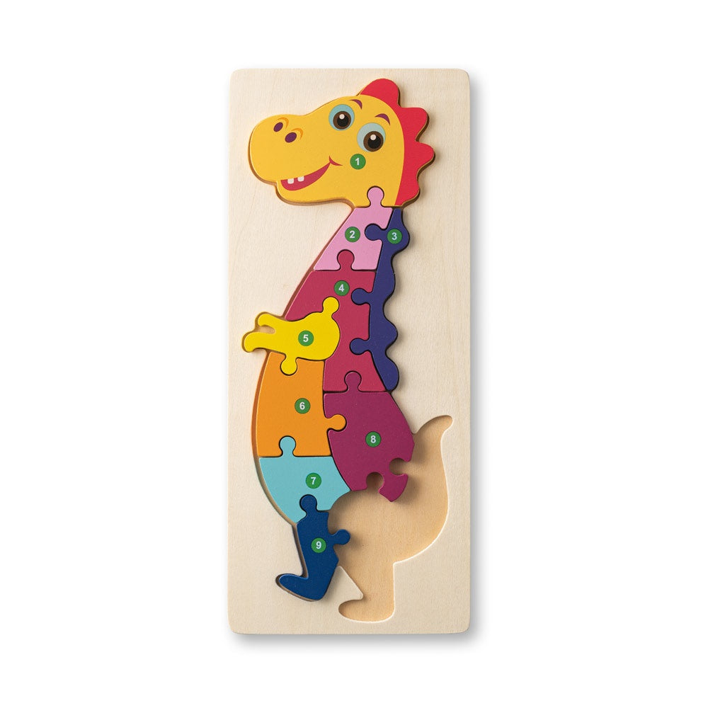 DIPLODOCO. Puzzle in Dinosaurierformat aus Kiefernsperrholz – zusätzliche Ansicht