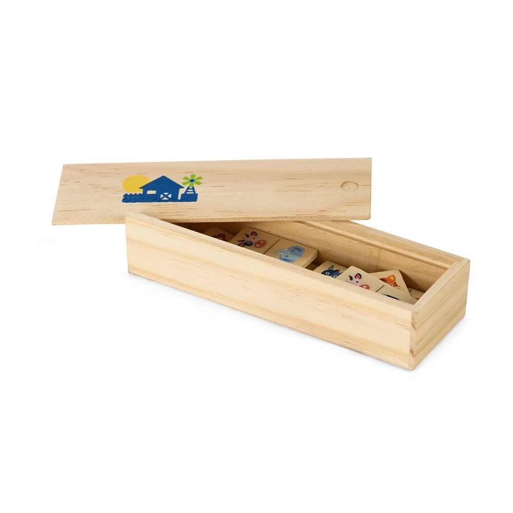 DOMIN. Domino-Spiel aus Holz mit 28 Tierfiguren – zusätzliche Ansicht