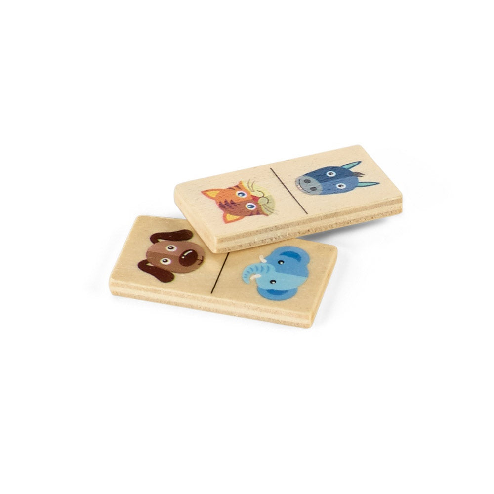 DOMIN. Domino-Spiel aus Holz mit 28 Tierfiguren – zusätzliche Ansicht