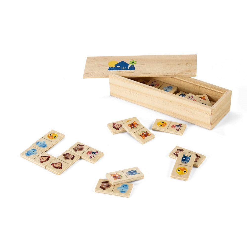 DOMIN. Domino-Spiel aus Holz mit 28 Tierfiguren – zusätzliche Ansicht