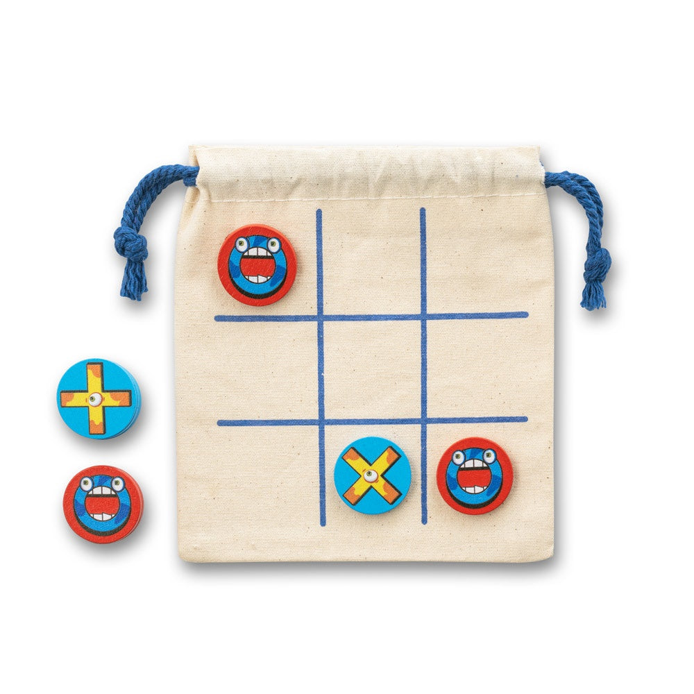 CROSSES. Klassisches 3-Gewinnt-Spiel aus Sperrholz, bestehend aus 10 Teilen – zusätzliche Ansicht