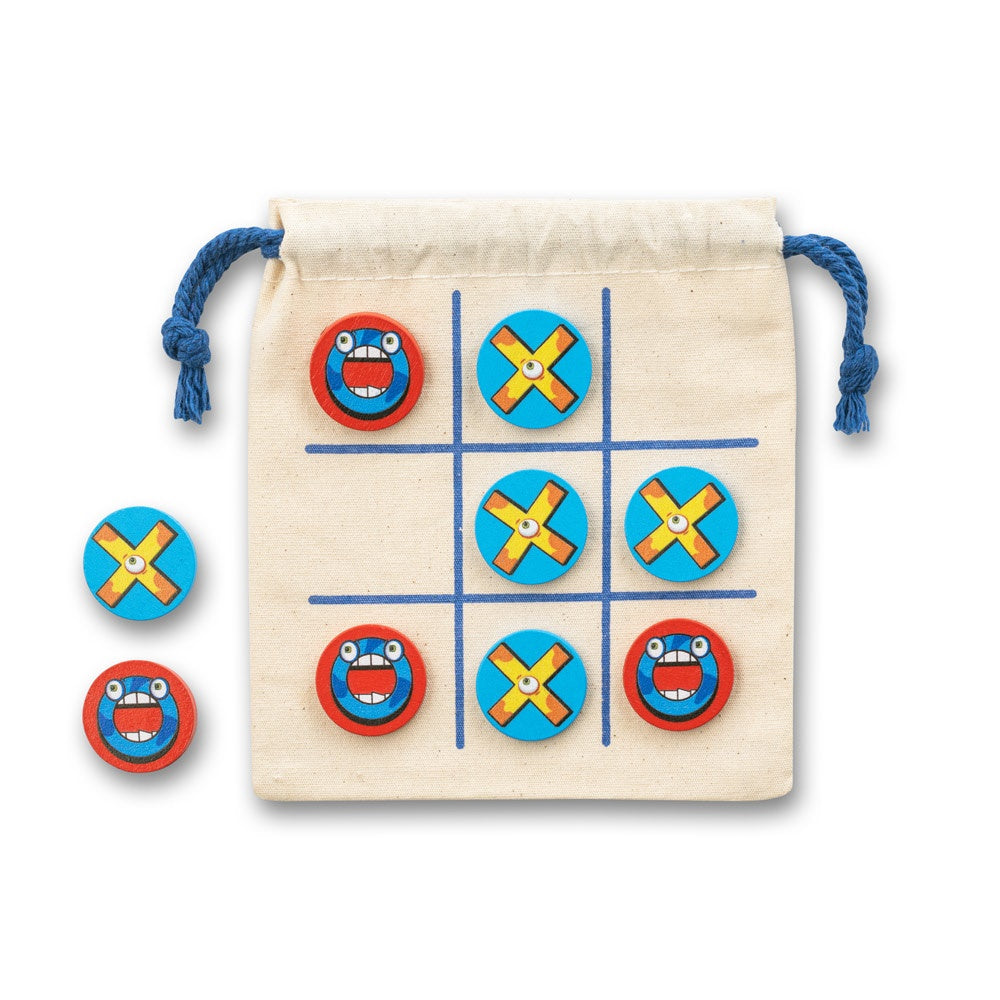 CROSSES. Klassisches 3-Gewinnt-Spiel aus Sperrholz, bestehend aus 10 Teilen – zusätzliche Ansicht