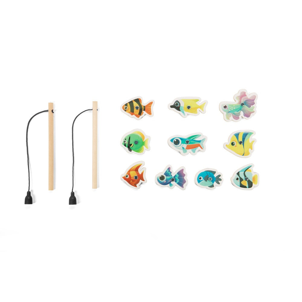 FISHY. Angelspiel mit 10 Holzfischen, ideal für Kinder – zusätzliche Ansicht