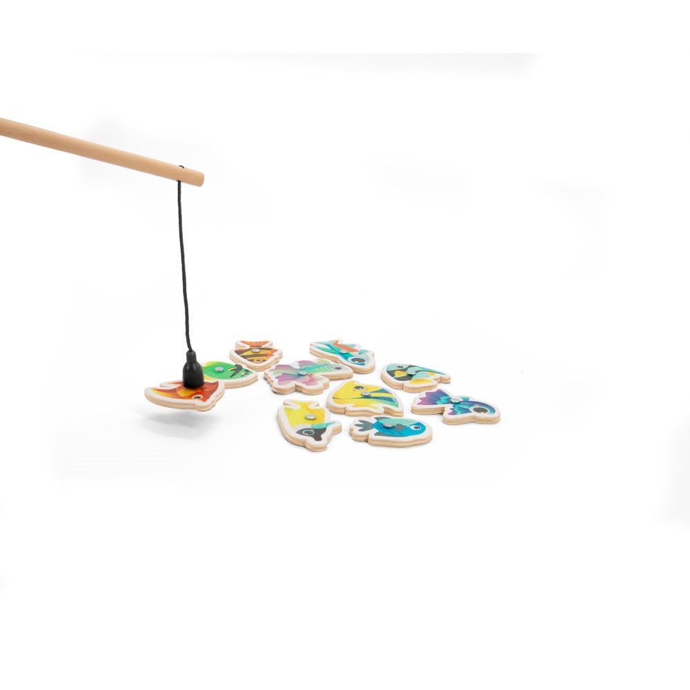 FISHY. Angelspiel mit 10 Holzfischen, ideal für Kinder – zusätzliche Ansicht