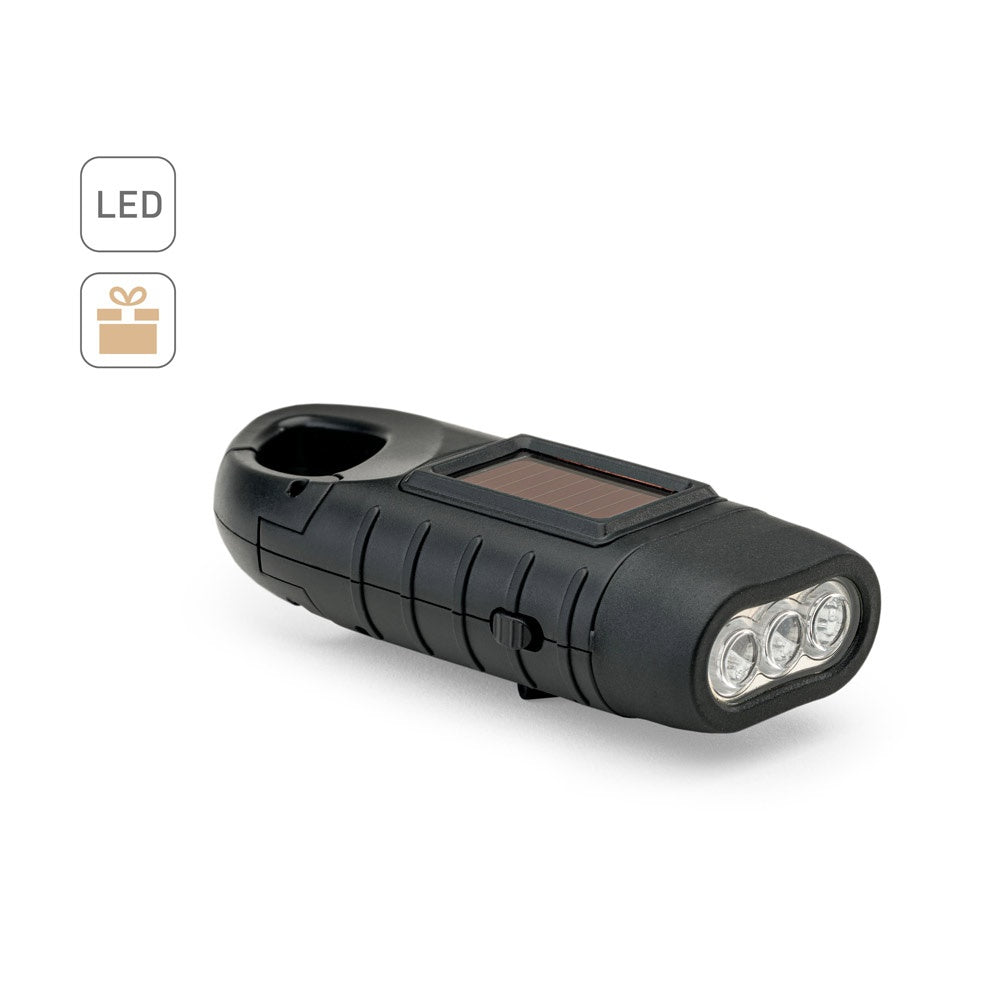 SOLARKY. Kompakte 0.5 W ABS-Taschenlampe mit 3 weißen LEDs mit 90 Lumen