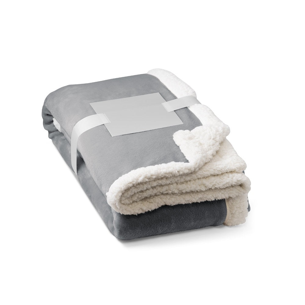 HEIDEN. Wendbare Fleecedecke (190 g/m²) mit Satinband und personalisierter Karte – zusätzliche Ansicht