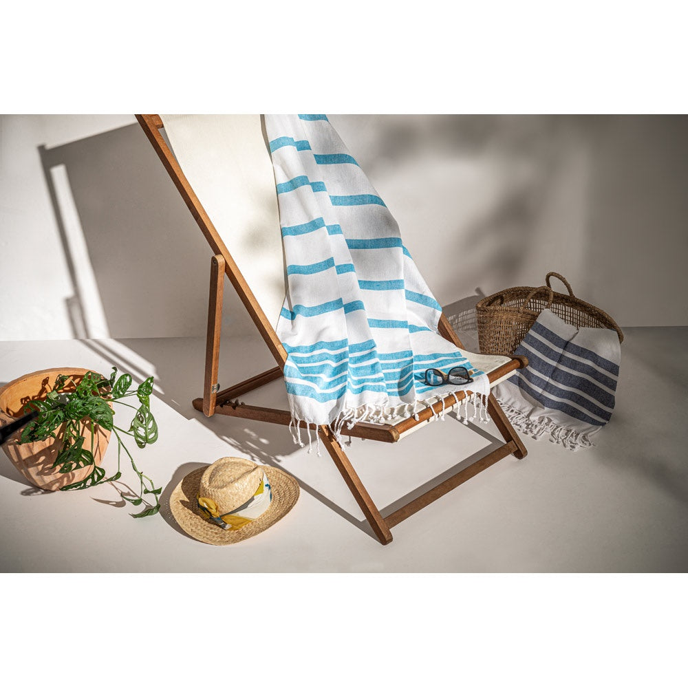 SARDENHA. Strandtuch aus Baumwolle (70% recycelt) und Polyester (30% recycelt) (180 g/m²) – zusätzliche Ansicht