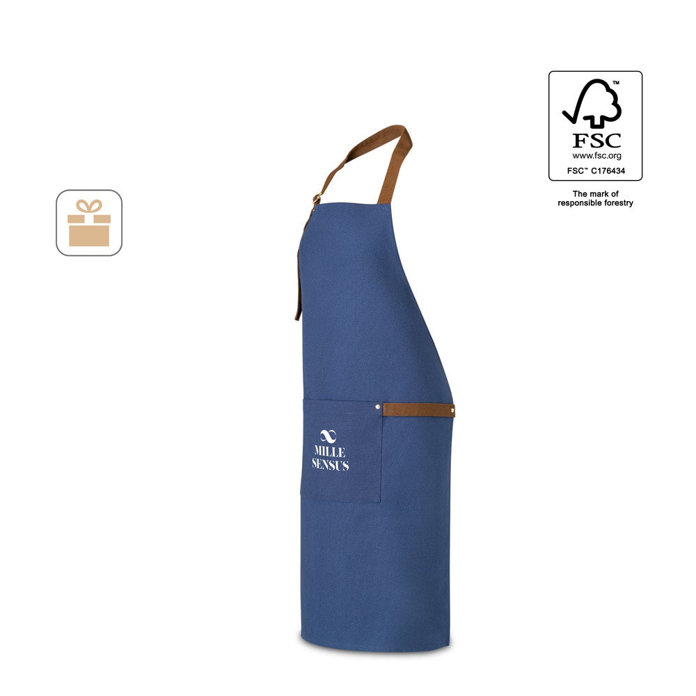 VESPER. Schürze aus 100% Canvas-Baumwolle (300 g/m²) mit Metalldetails