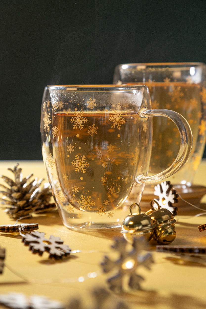 Snostro Weihnachts-Thermobecher aus Glas