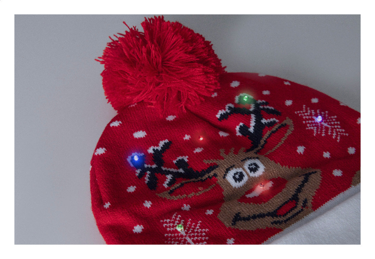Norrsken Weihnachts-LED-Wintermütze, Rentier