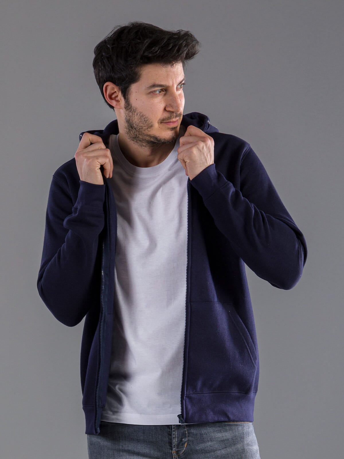 BS Vega Hoodie mit durchgehendem Reißverschluss, 280 g/m²