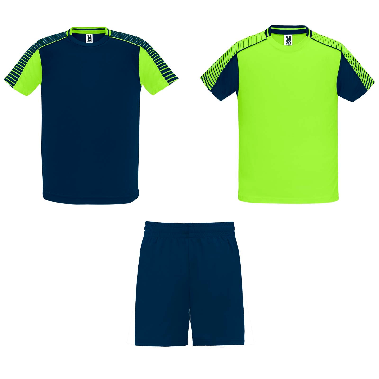 Juve 140 g/m² Sport-Set für Kinder – Fluorgrün Marineblau – 16