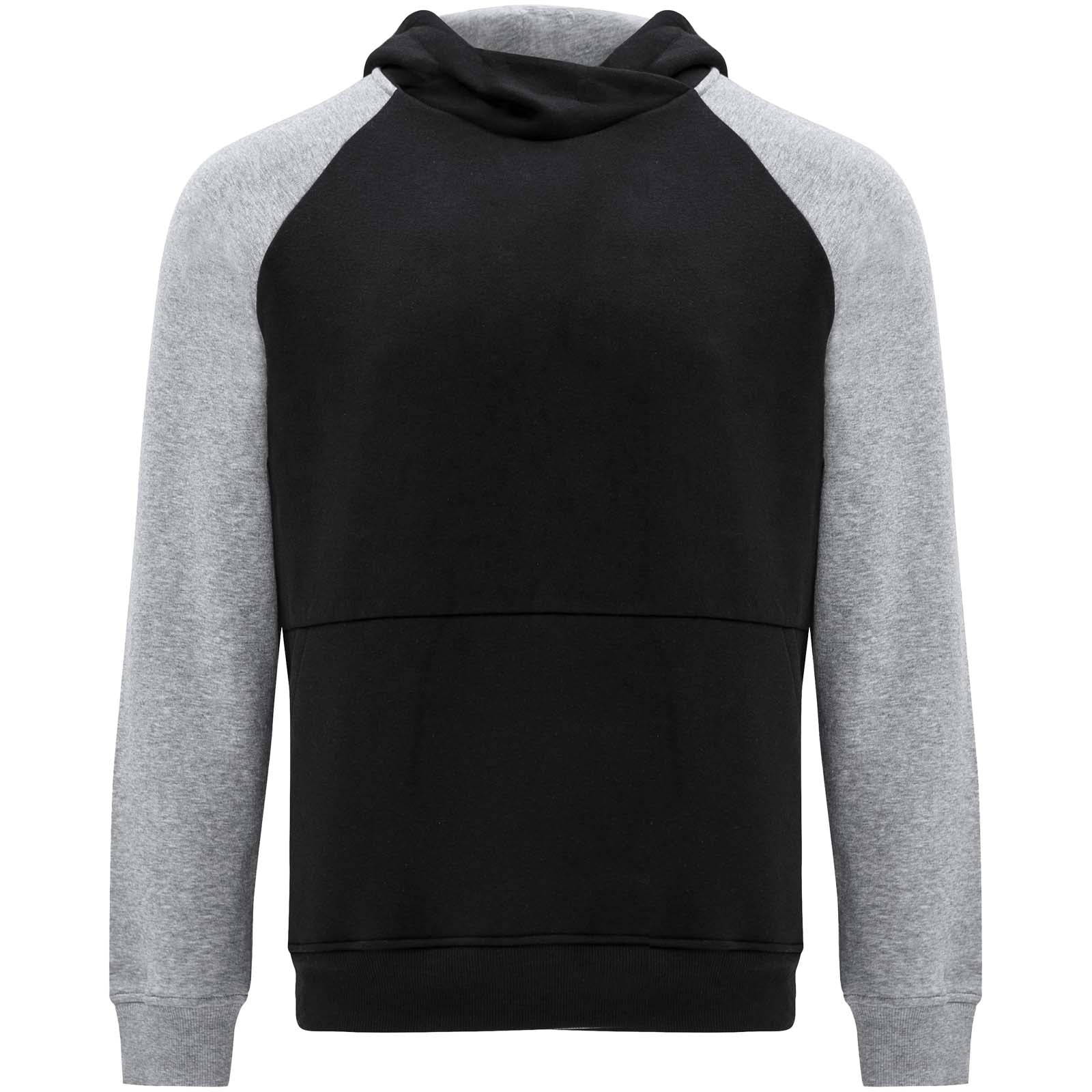 Badet 280 g/m² zweifarbiger Kapuzenpullover für Kinder – Schwarz Heather Grau – 11/12