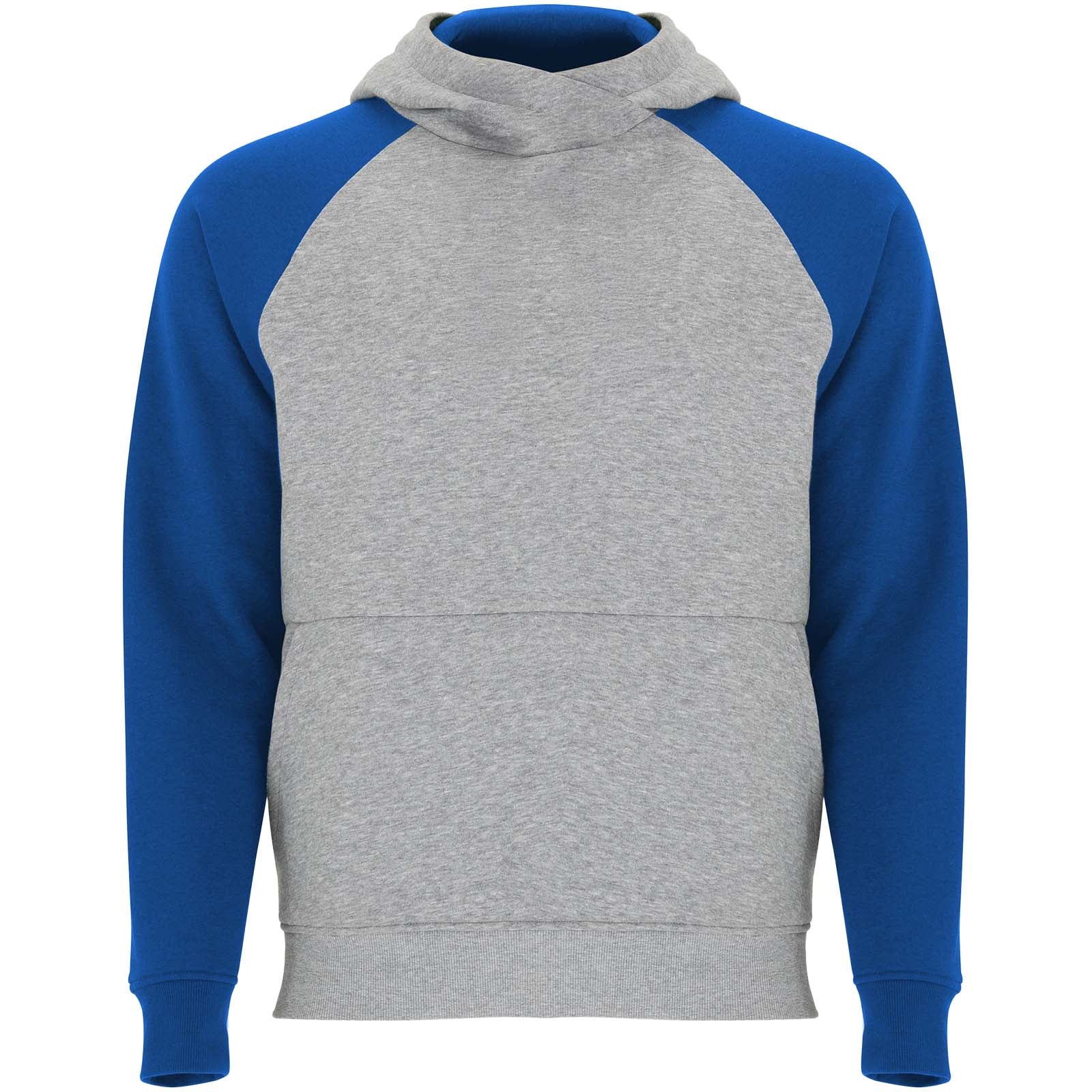 Badet 280 g/m² zweifarbiger Kapuzenpullover für Kinder – Heather Grau Royalblau – 11/12
