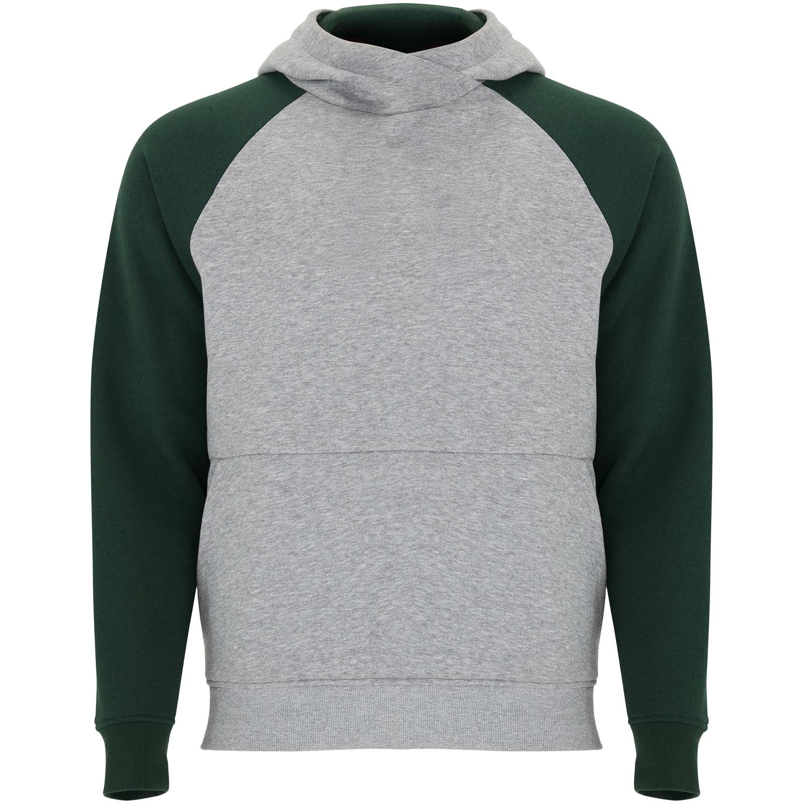 Badet 280 g/m² zweifarbiger Kapuzenpullover für Kinder – Heather Grau Dunkelgrün – 11/12
