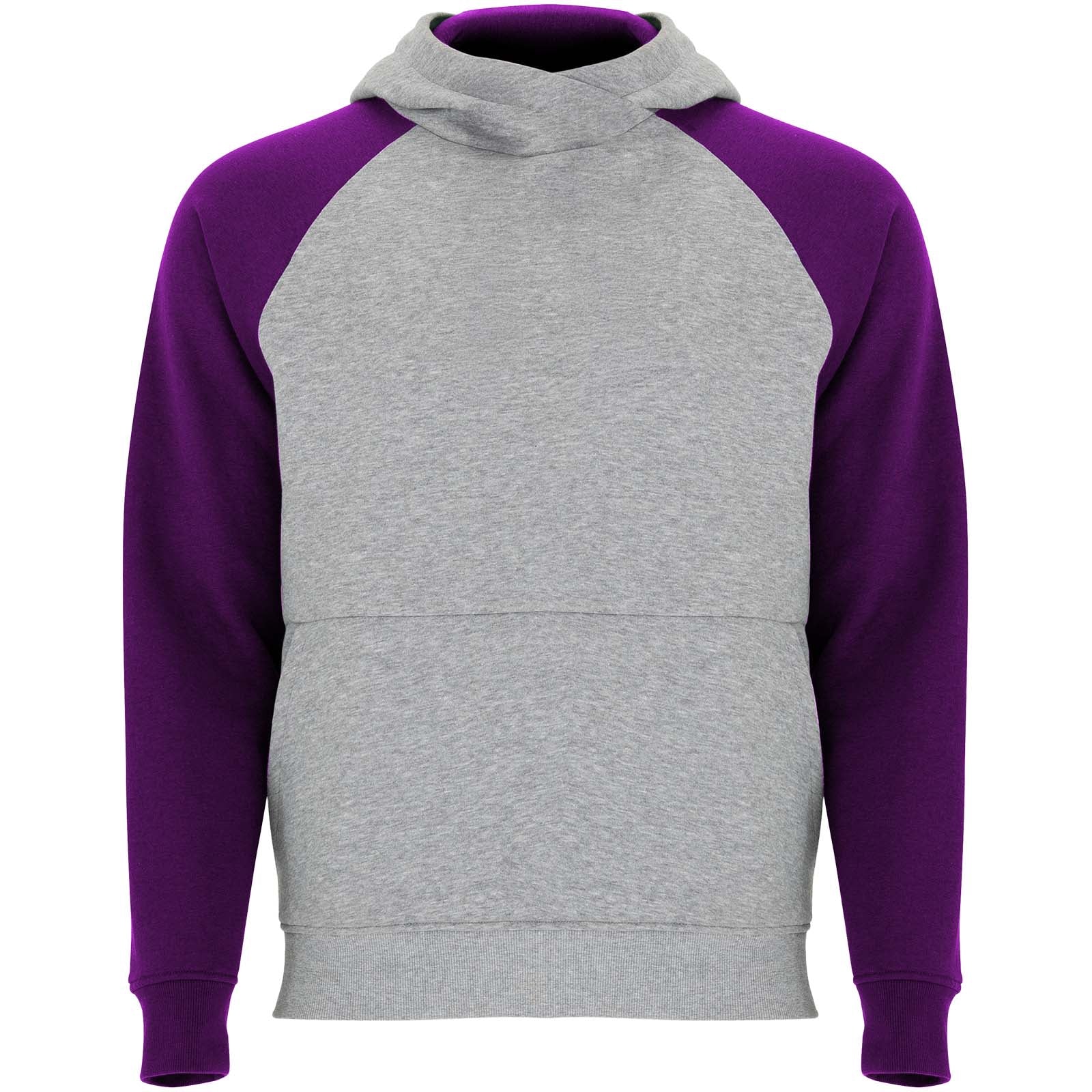 Badet 280 g/m² zweifarbiger Kapuzenpullover für Kinder – Heather Grau Lila – 11/12