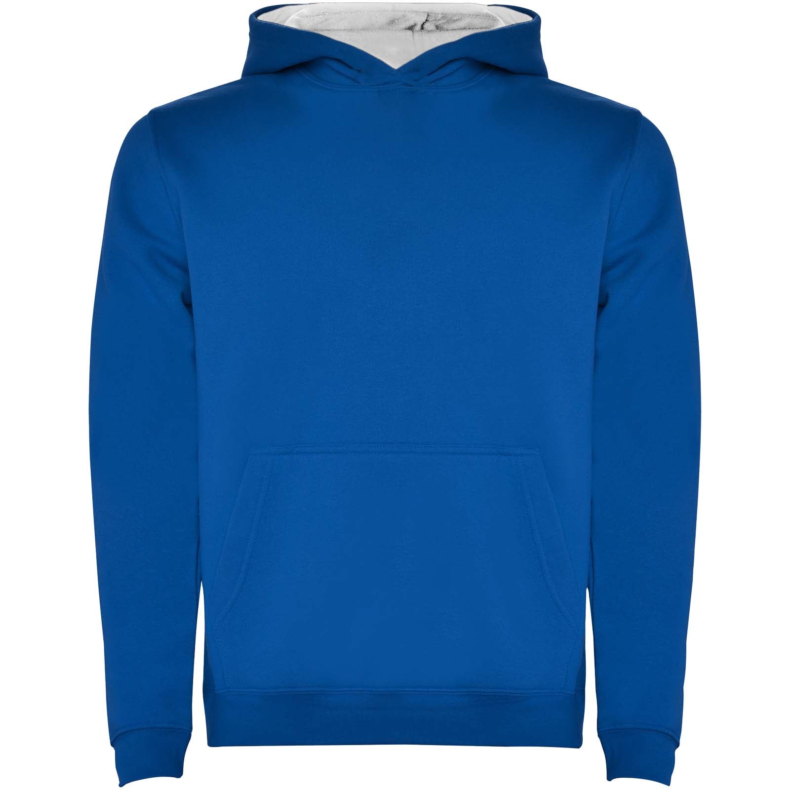 Urban 280 g/m² Kapuzenpullover für Kinder – Royalblau Weiss – 3/4
