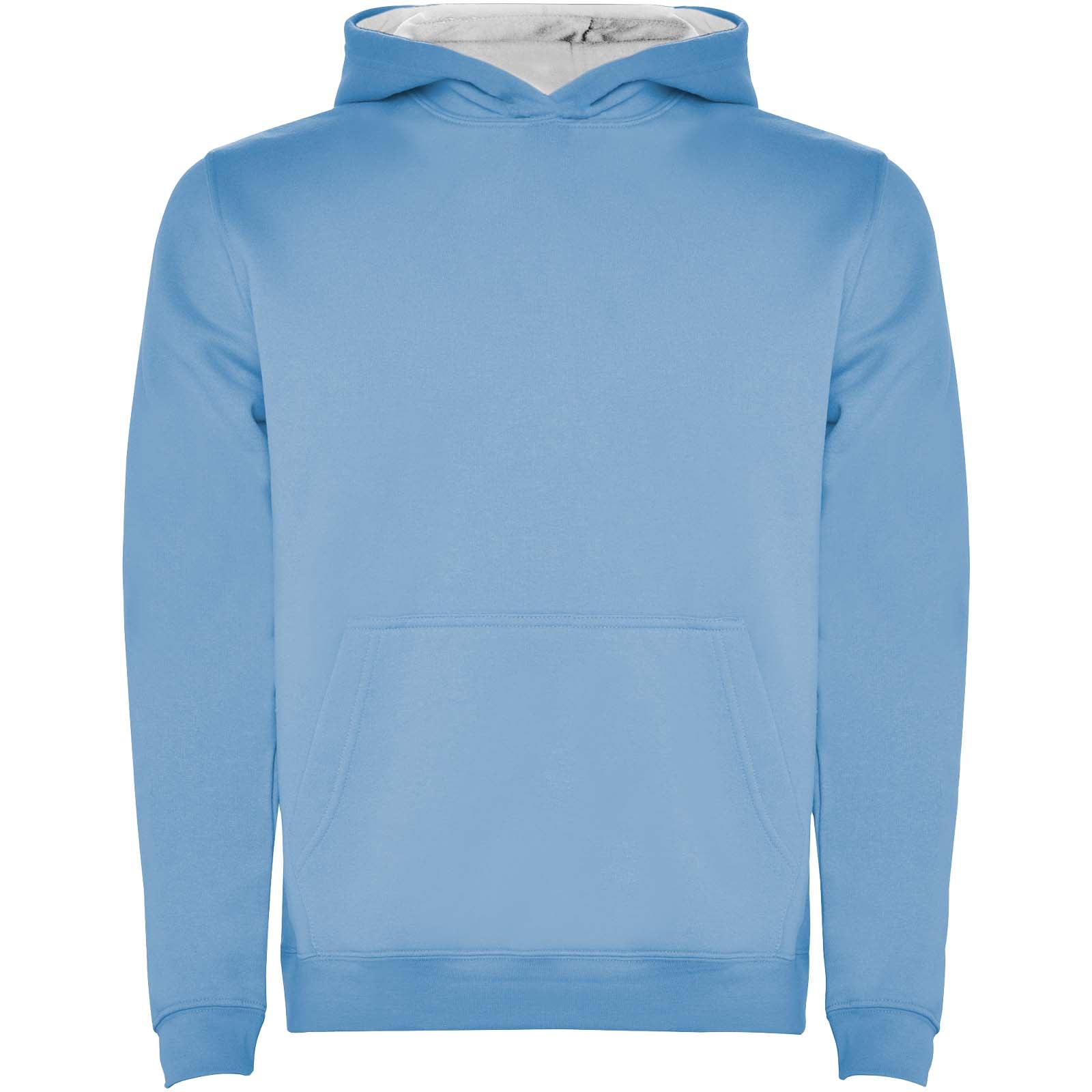 Urban 280 g/m² Kapuzenpullover für Kinder – Himmelblau Weiss – 3/4