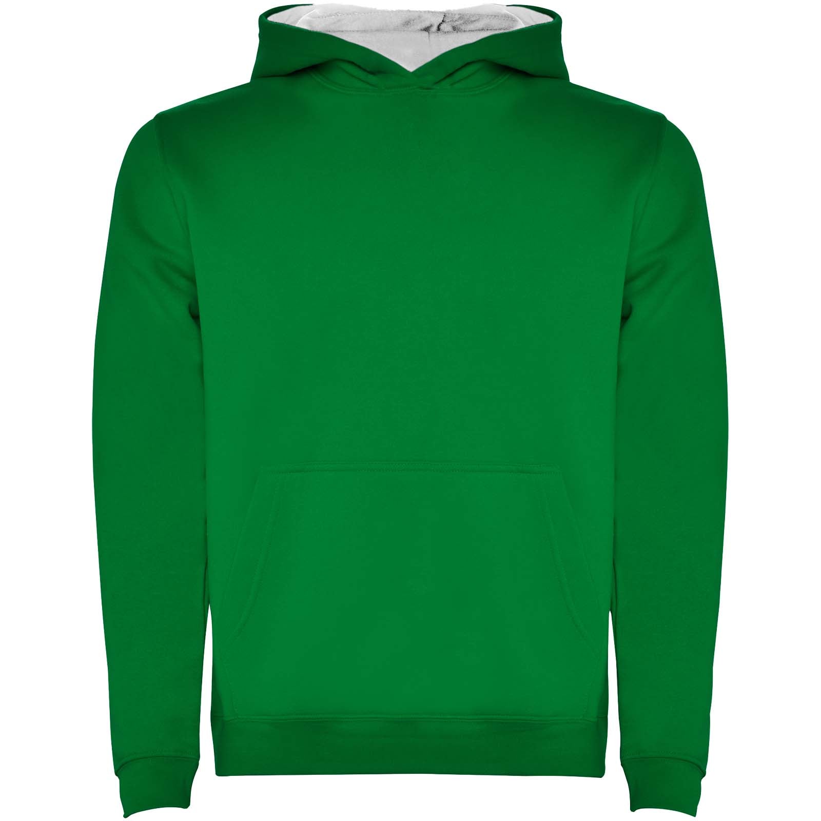 Urban 280 g/m² Kapuzenpullover für Kinder – Kelly Grün Weiss – 3/4