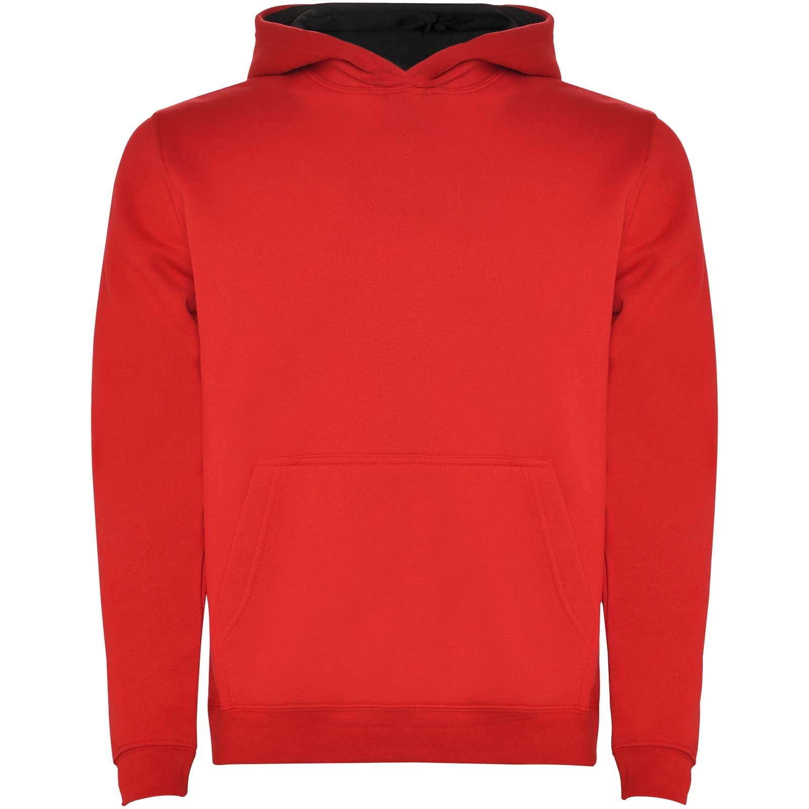 Urban 280 g/m² Kapuzenpullover für Kinder – Rot Schwarz – 3/4