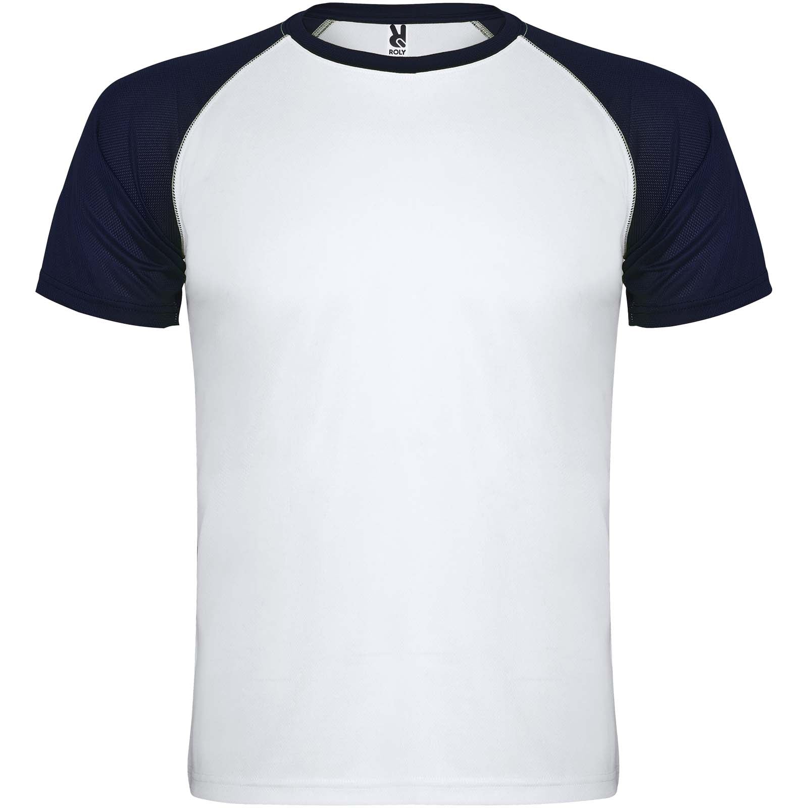 Indianapolis 140 g/m² Sport T-Shirt für Kinder – Weiss Marineblau – 16