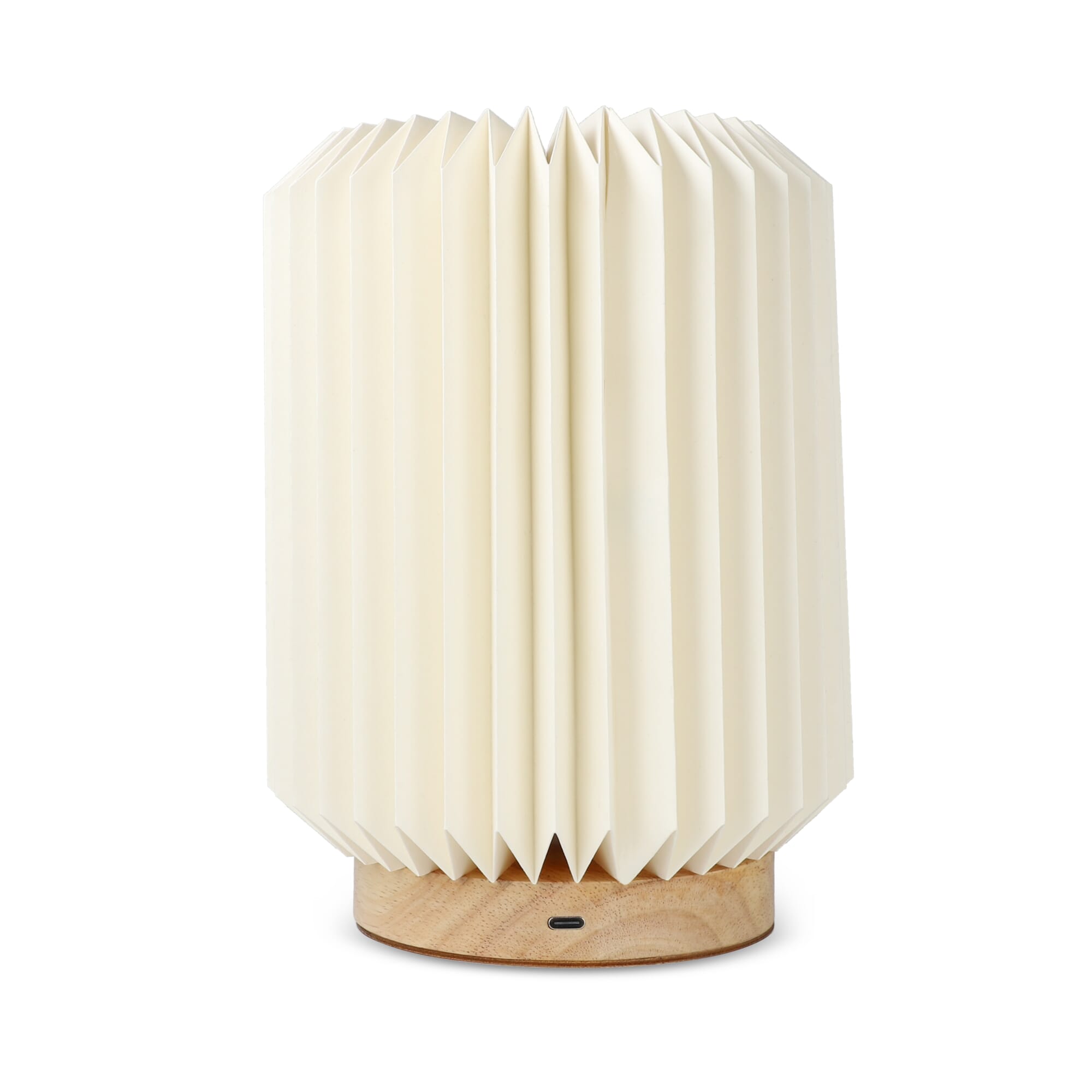 Coollux faltbare Papier LED-Lampe Aurora auf Holzsockel, 22cm