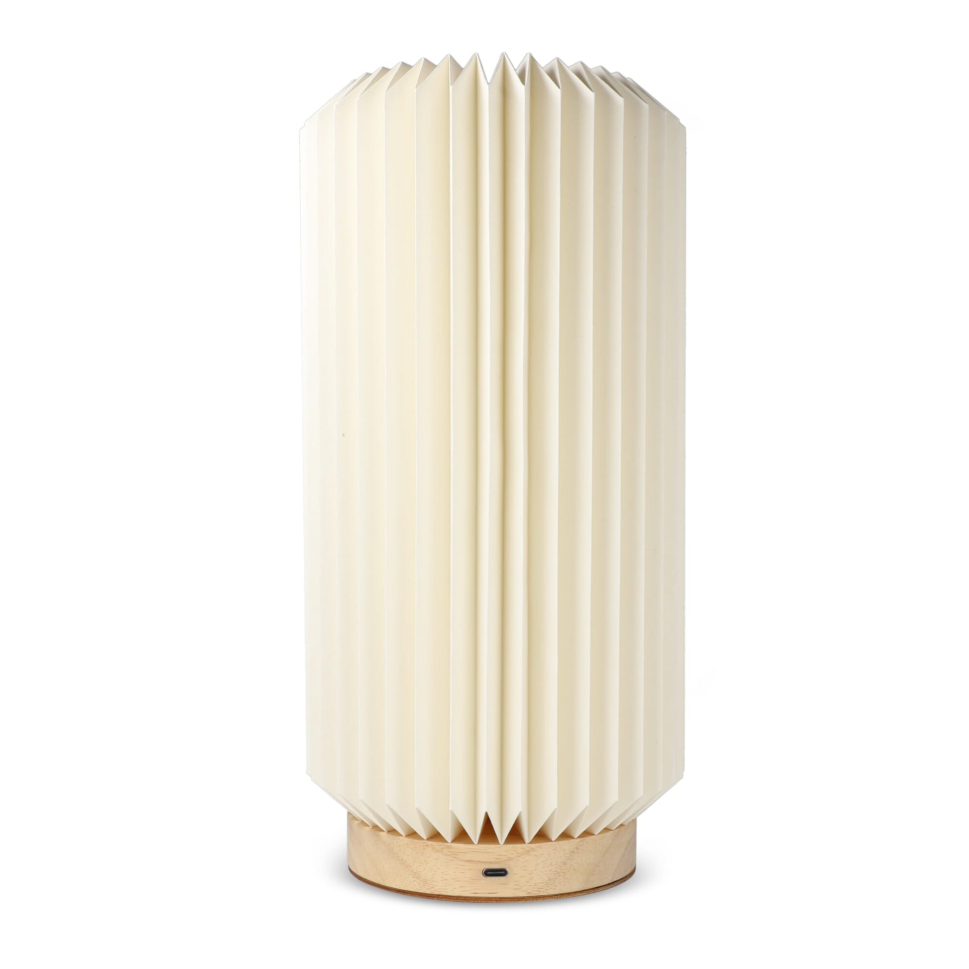 Coollux faltbare Papier-LED-Lampe Aurora Tall auf Holzsockel, 32cm