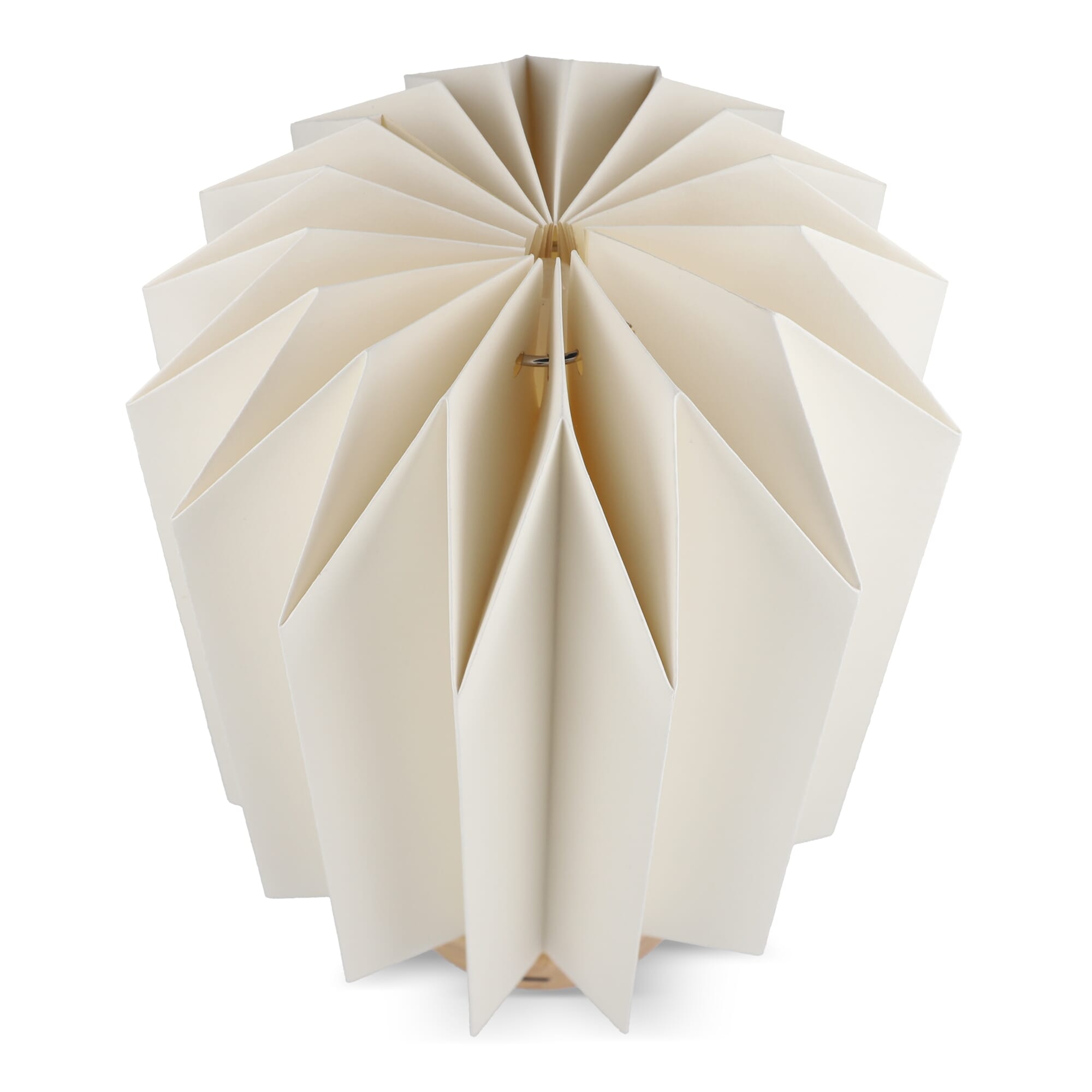 Coollux faltbare Papier-LED-Lampe Eos auf Holzsockel, 25 cm (Briefkastengröße)