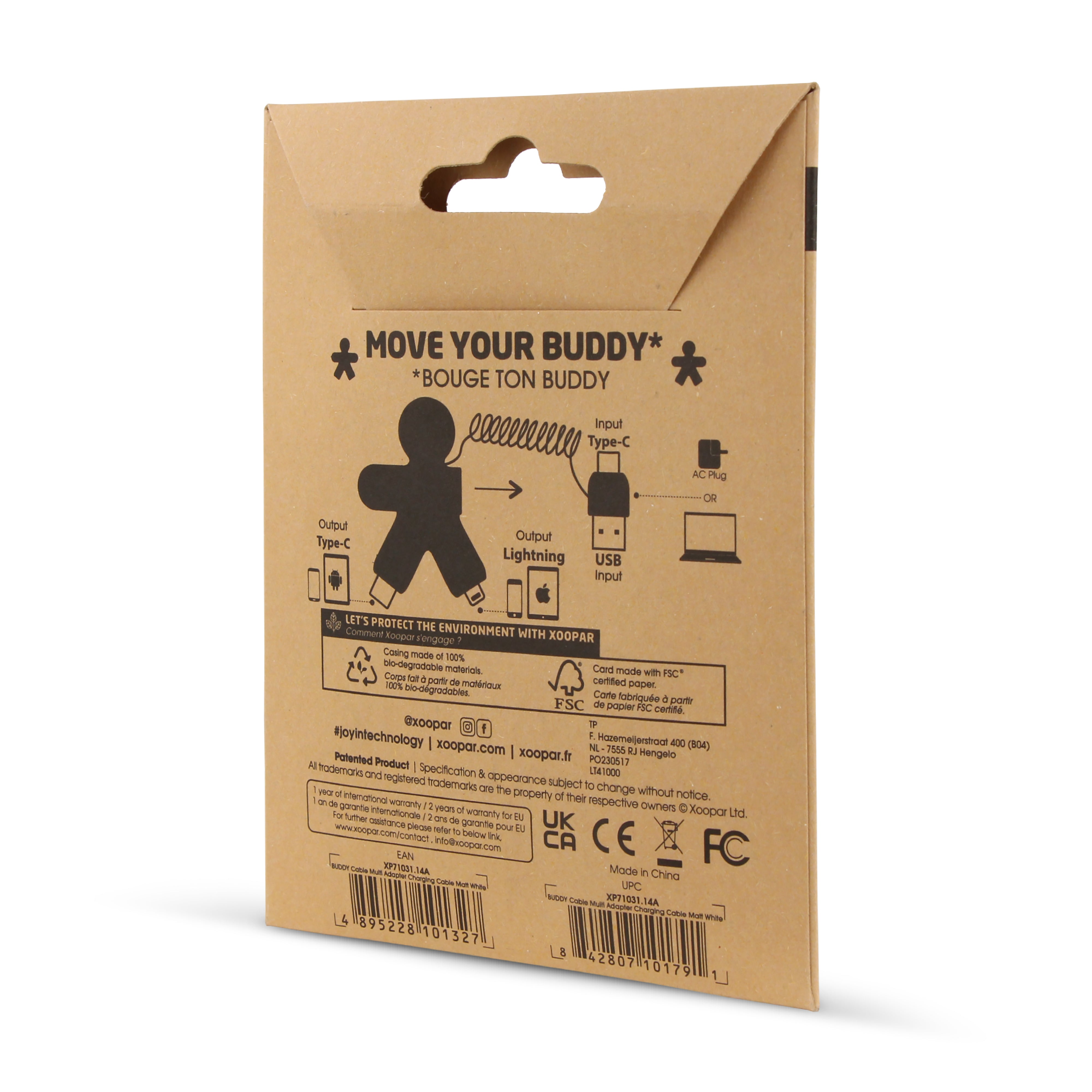 Xoopar „Buddy Eco“ Multiladekabel mit Schlüsselanhänger