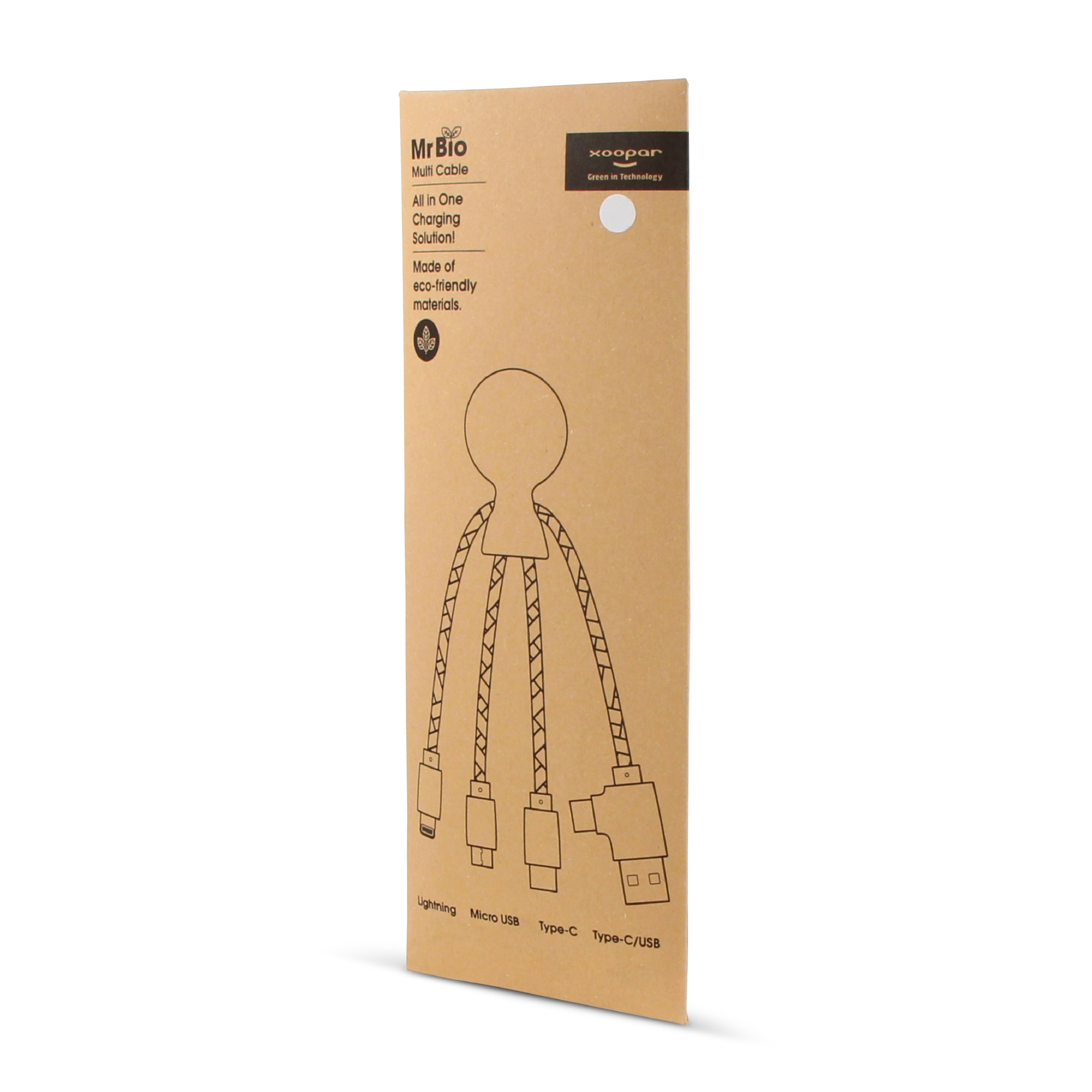Xoopar „Mr. Bio“ Multiladekabel aus recyceltem Kunststoff