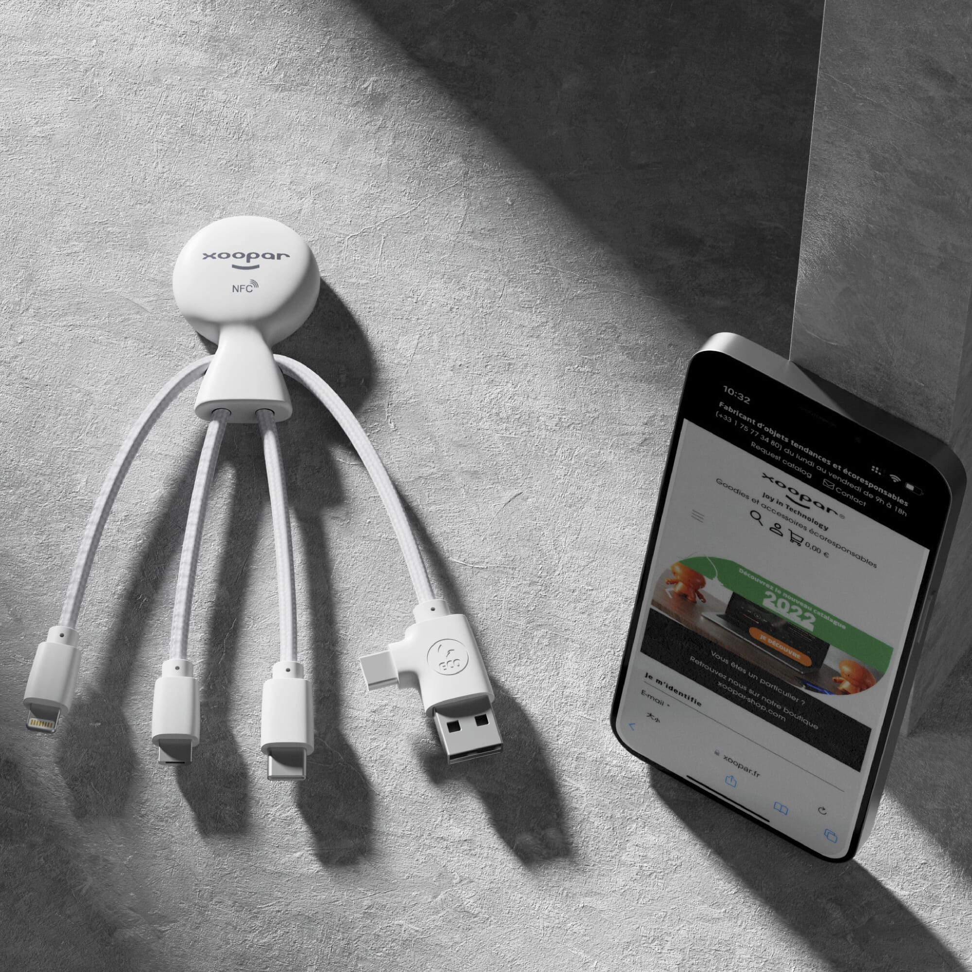 2099 | Xoopar Mr. Bio Smart Charging cable with NFC