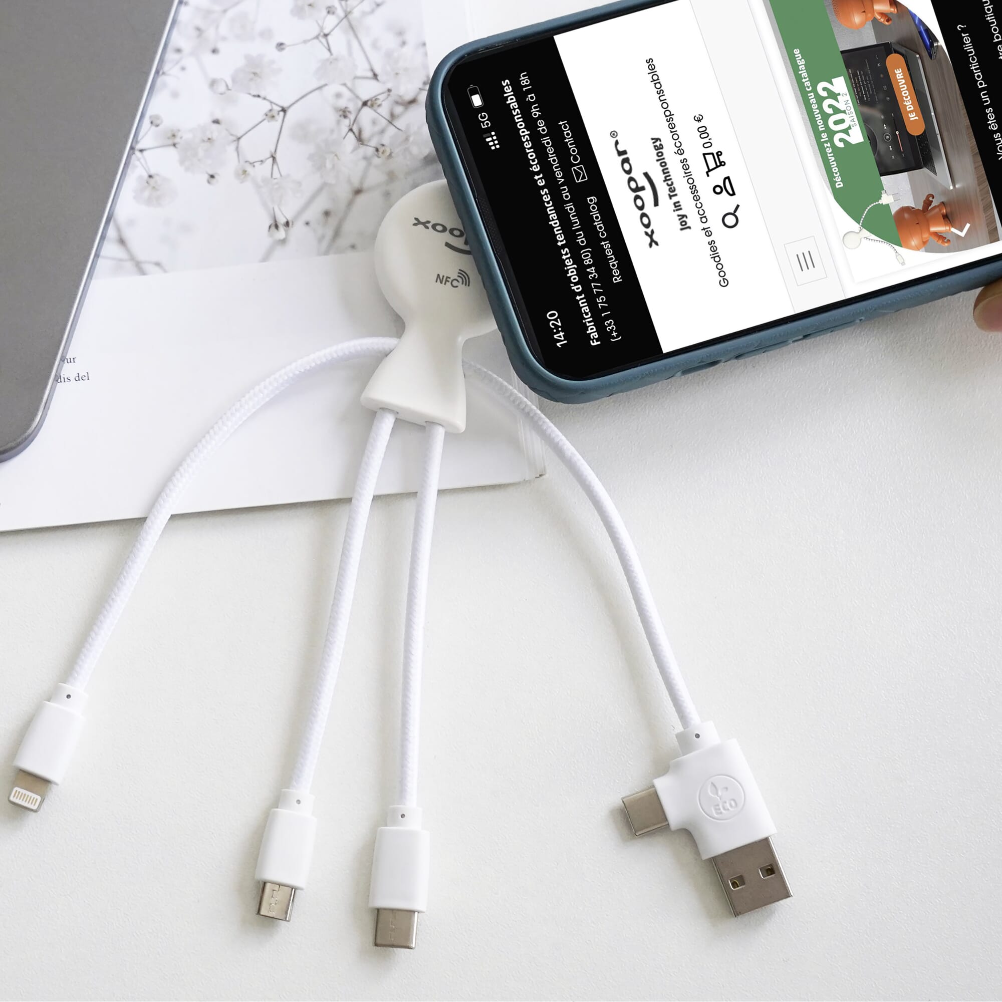 2099 | Xoopar Mr. Bio Smart Charging cable with NFC